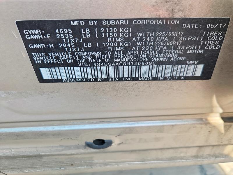 Photo 14 from auction – 2017 SUBARU OUTBACK with VIN 4S4BSAAC8H3406096