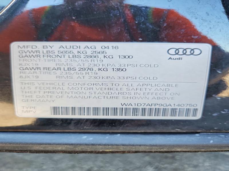 Снимка 14 от търг – 2016 AUDI Q5 с VIN WA1D7AFP9GA140750