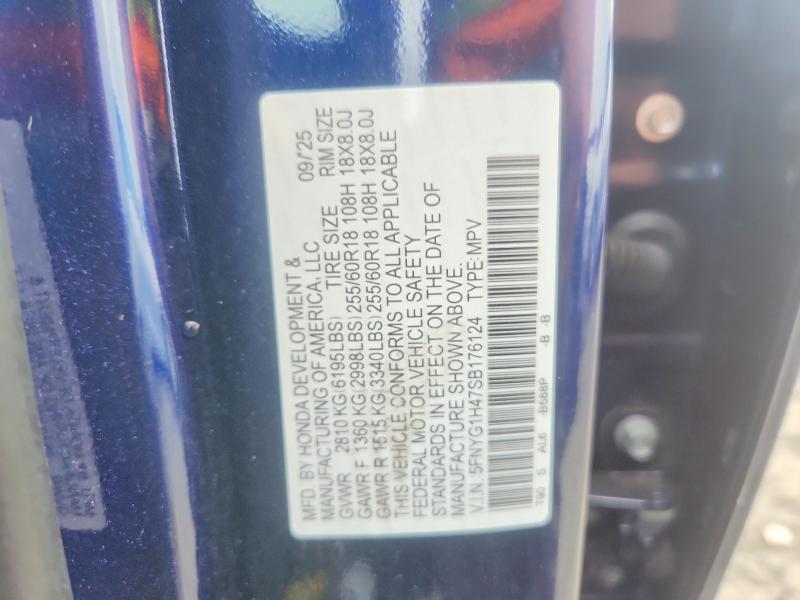 Photo 14 from auction – 2025 HONDA PILOT with VIN 5FNYG1H47SB176124