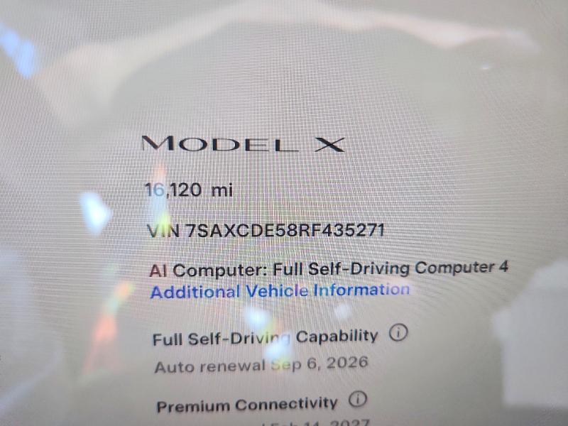 Photo 9 from auction – 2024 TESLA MODEL X with VIN 7SAXCDE58RF435271