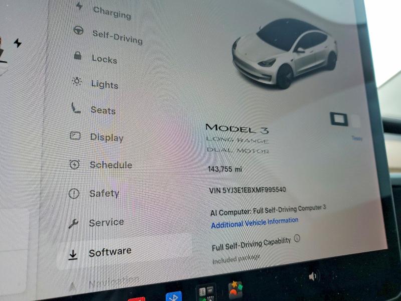 Фото 9 с аукциона – 2021 TESLA MODEL 3 с VIN 5YJ3E1EBXMF995540