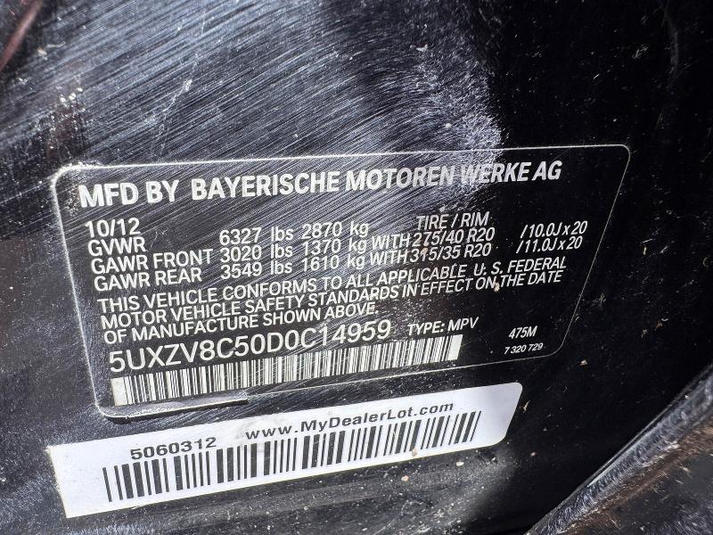 Photo 10 from auction – 2013 BMW X5 with VIN 5UXZV8C50D0C14959