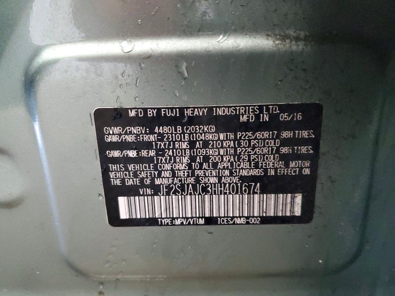 Photo 14 from auction – 2017 SUBARU FORESTER with VIN JF2SJAJC3HH401674