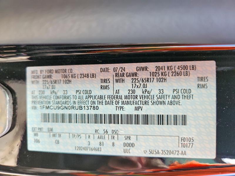 Photo 14 from auction – 2024 FORD ESCAPE with VIN 1FMCU9GN0RUB13780