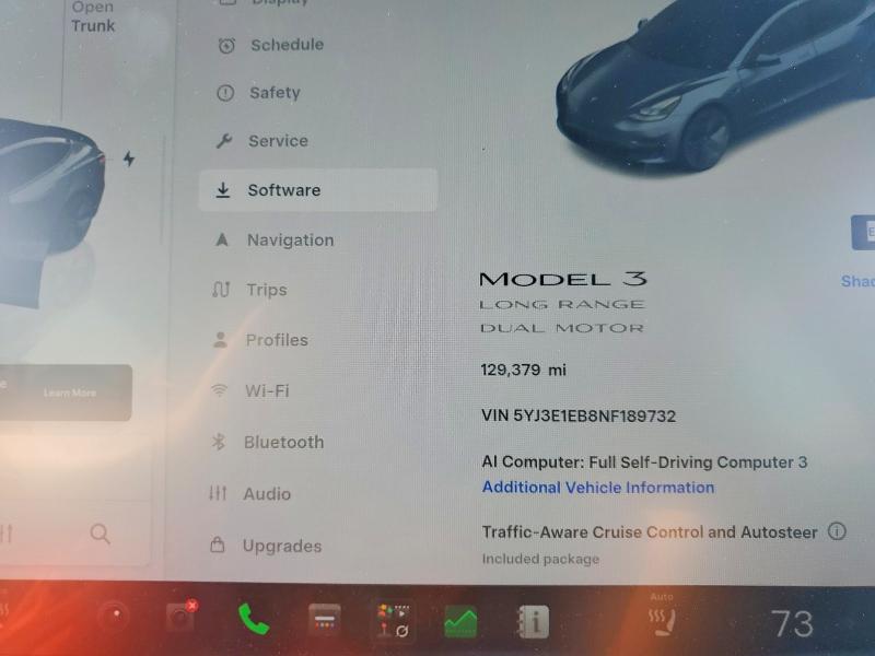 Photo 9 from auction – 2022 TESLA MODEL 3 with VIN 5YJ3E1EB8NF189732
