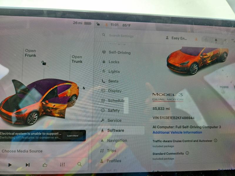 Photo 9 from auction – 2019 TESLA MODEL 3 with VIN 5YJ3E1EB2KF486944