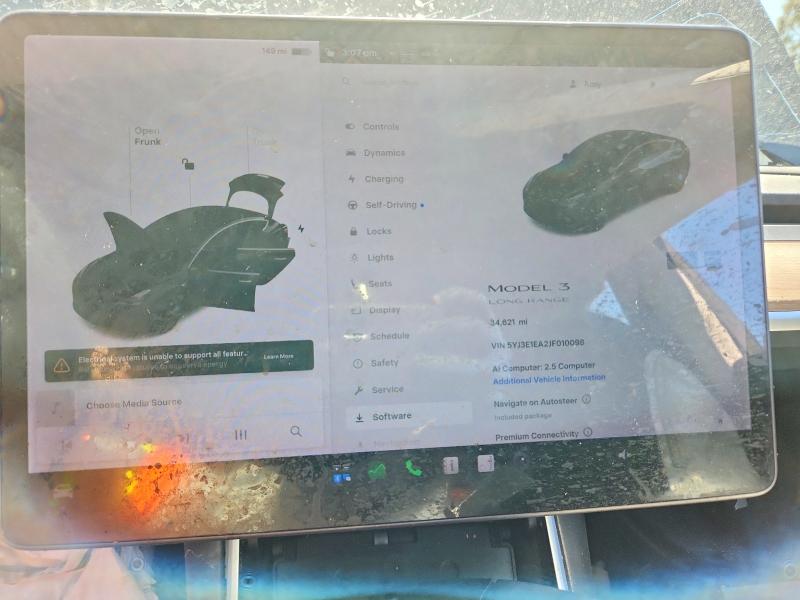 Photo 9 from auction – 2018 TESLA MODEL 3 with VIN 5YJ3E1EA2JF010098