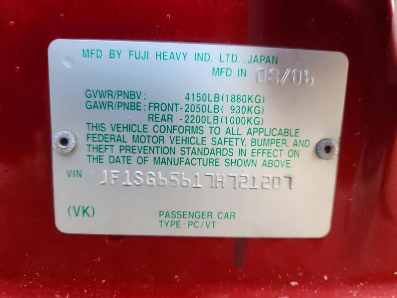 Photo 14 from auction – 2007 SUBARU FORESTER with VIN JF1SG65617H721207
