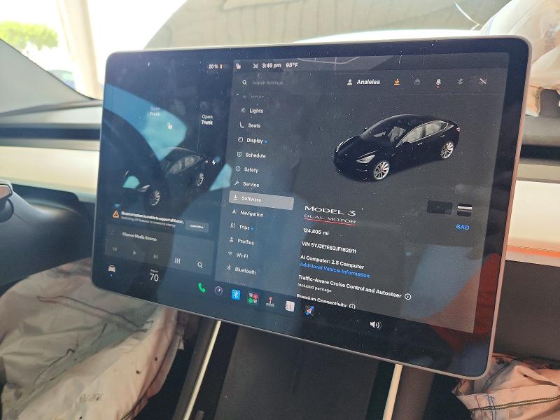 Photo 9 from auction – 2018 TESLA MODEL 3 with VIN 5YJ3E1EB3JF182911