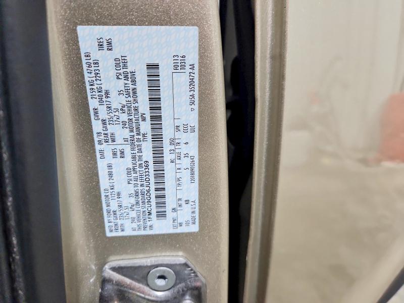 Photo 14 from auction – 2018 FORD ESCAPE with VIN 1FMCU9GD6JUD33369