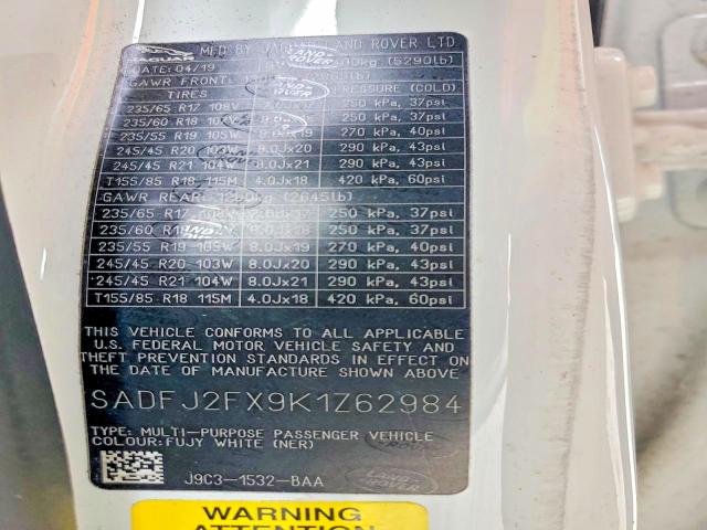 Photo 14 from auction – 2019 JAGUAR E-PACE with VIN SADFJ2FX9K1Z62984