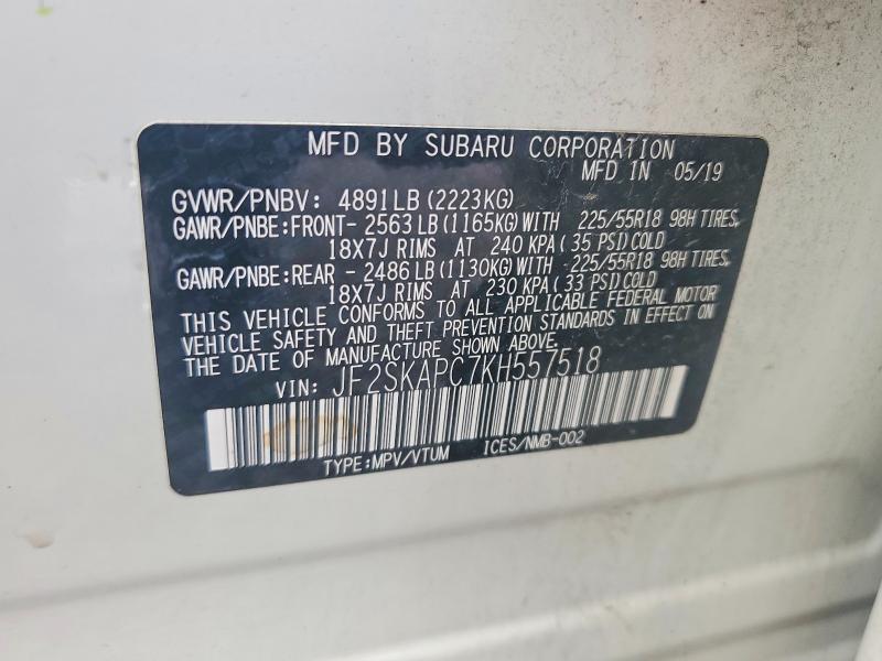 صورة رقم 14 من المزاد - 2019 SUBARU FORESTER مع VIN JF2SKAPC7KH557518