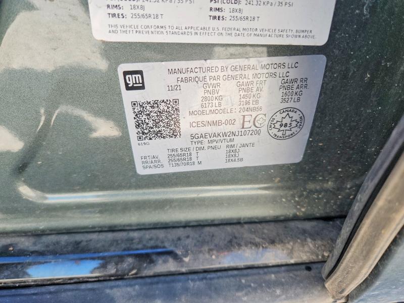 Photo 14 from auction – 2022 BUICK ENCLAVE with VIN 5GAEVAKW2NJ107200