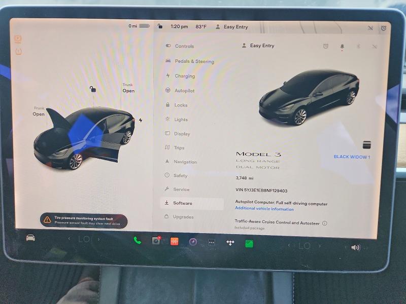 Photo 9 from auction – 2022 TESLA MODEL 3 with VIN 5YJ3E1EB8NF129403