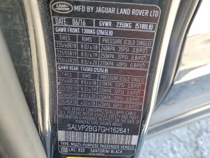 Photo 14 from auction – 2016 LAND ROVER RANGE ROVER EVOQUE with VIN SALVP2BG7GH162641