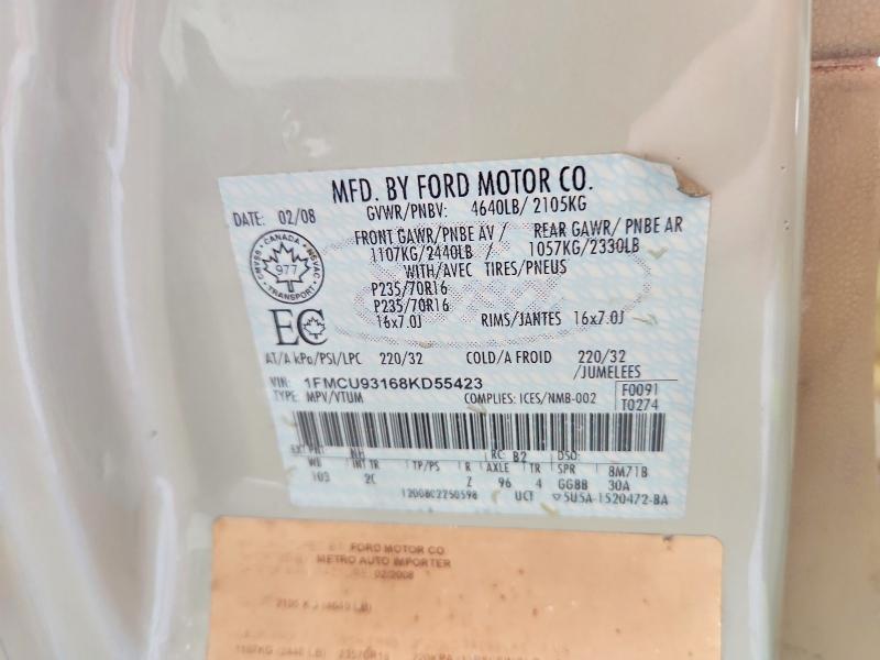 Zdjęcie 14 z aukcji – 2008 FORD ESCAPE z VIN 1FMCU93168KD55423