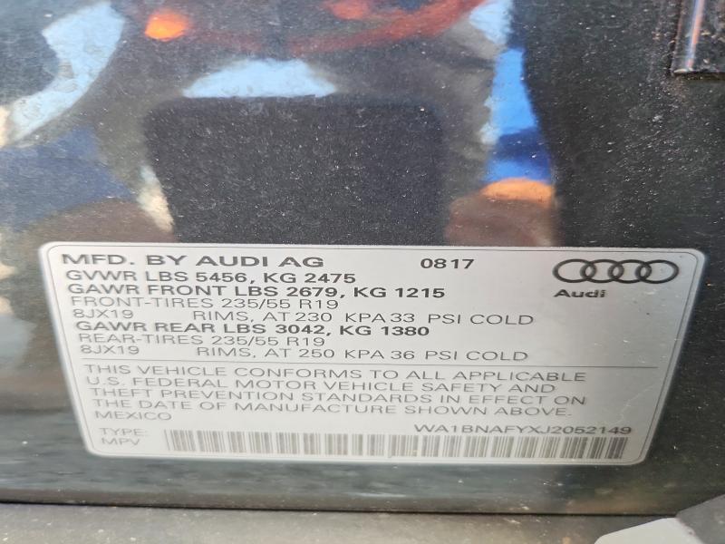 Photo 14 from auction – 2018 AUDI Q5 with VIN WA1BNAFYXJ2052149