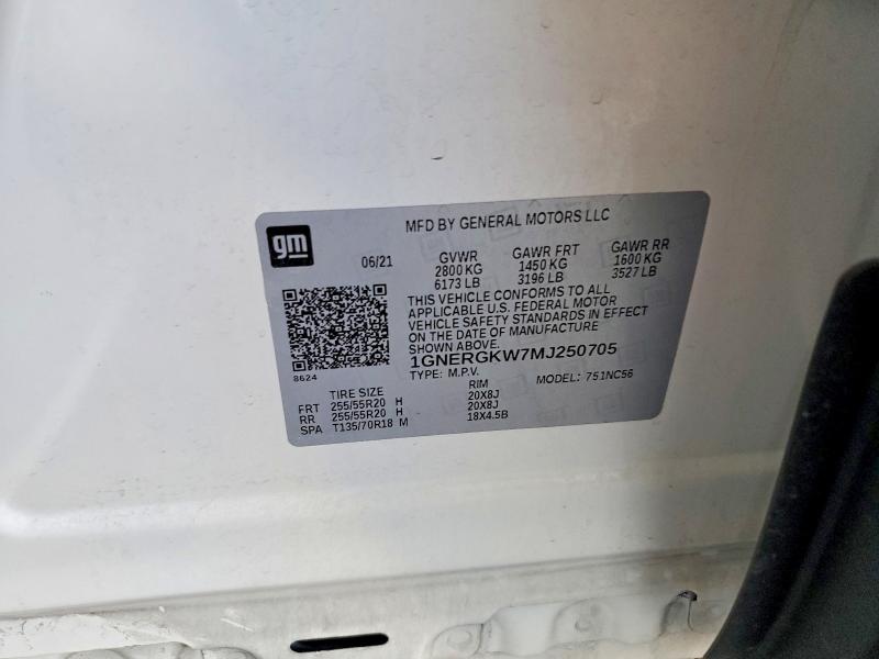 Photo 14 from auction – 2021 CHEVROLET TRAVERSE with VIN 1GNERGKW7MJ250705