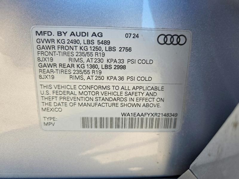 Photo 14 from auction – 2024 AUDI Q5 with VIN WA1EAAFYXR2148349