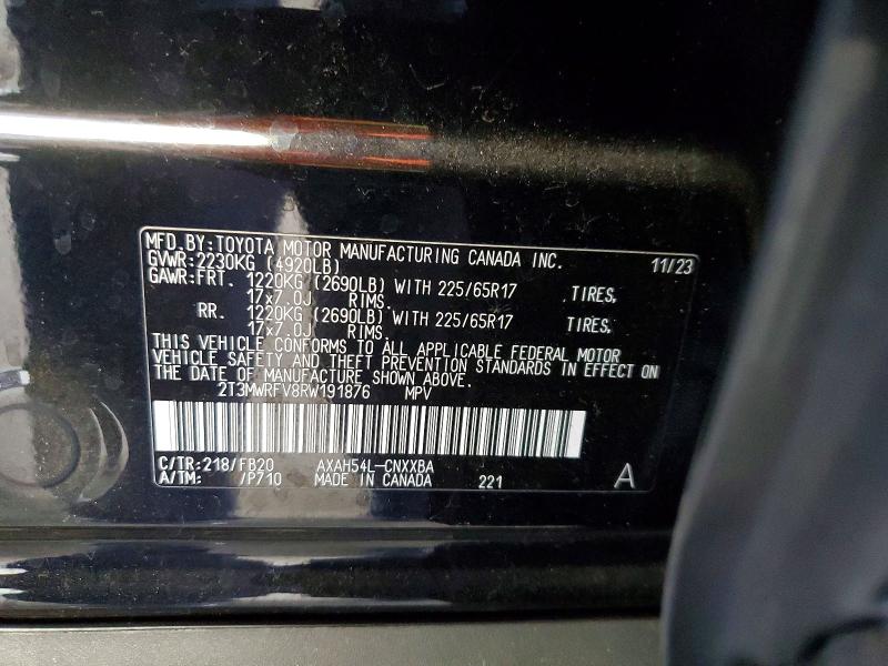 Photo 14 from auction – 2024 TOYOTA RAV4 with VIN 2T3MWRFV8RW191876