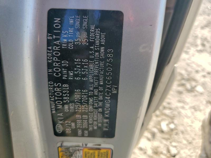 Photo 14 from auction – 2012 KIA SEDONA with VIN KNDMG4C7XC6507583