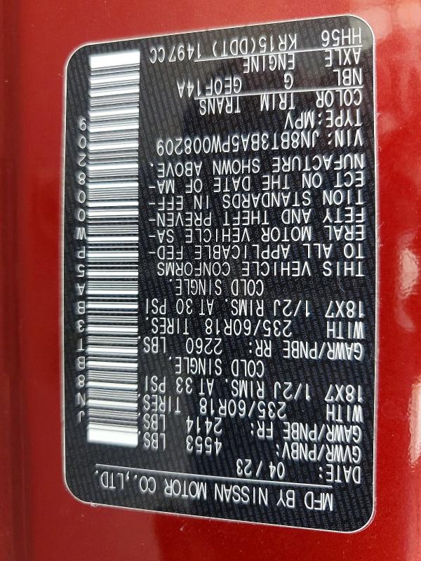 Photo 14 from auction – 2023 NISSAN ROGUE with VIN JN8BT3BA5PW008209
