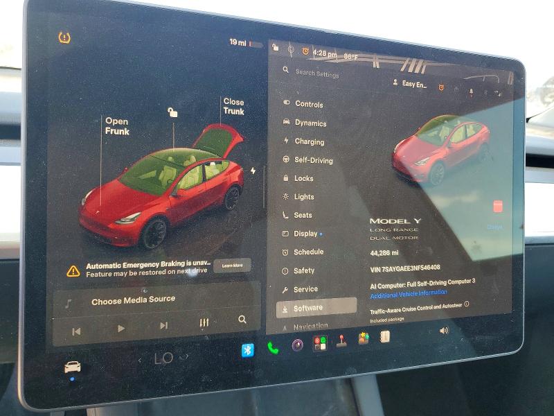 Photo 9 from auction – 2022 TESLA MODEL Y with VIN 7SAYGAEE3NF546408