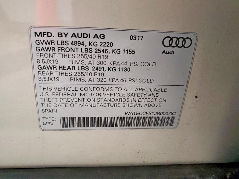 Photo 14 from auction – 2018 AUDI Q3 with VIN WA1ECCFS1JR000782