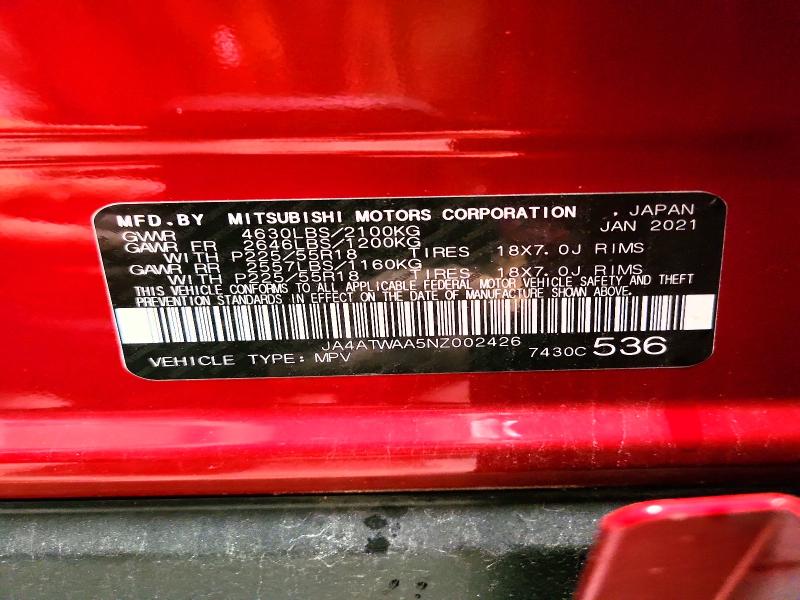 Photo 14 from auction – 2022 MITSUBISHI ECLIPSE CROSS with VIN JA4ATWAA5NZ002426
