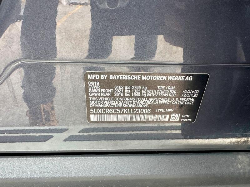 Photo 10 from auction – 2019 BMW X5 with VIN 5UXCR6C57KLL23006