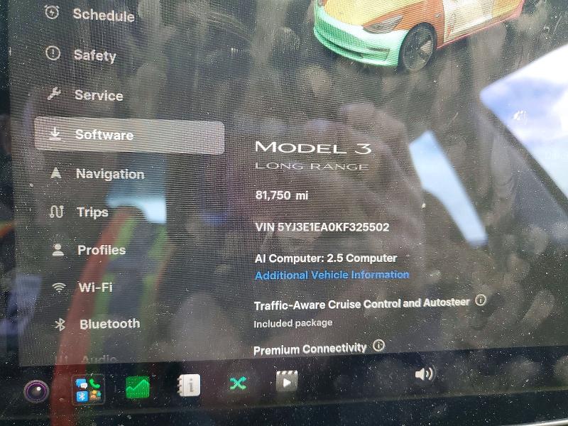 Photo 9 from auction – 2019 TESLA MODEL 3 with VIN 5YJ3E1EA0KF325502