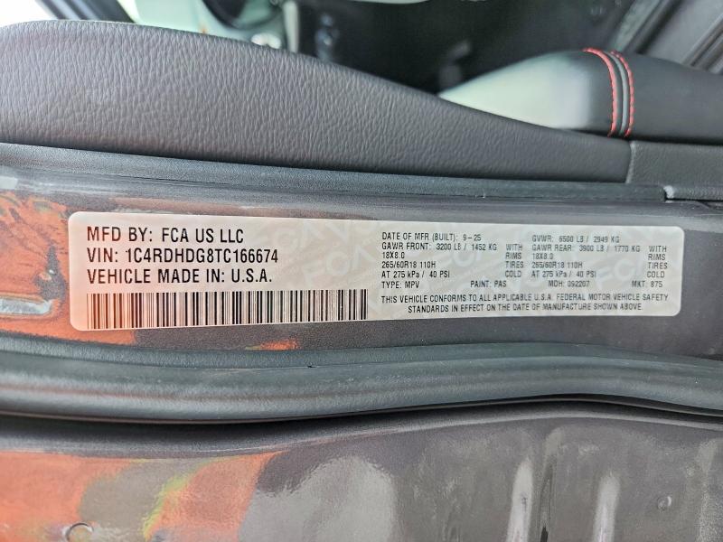Photo 14 from auction – 2026 DODGE DURANGO with VIN 1C4RDHDG8TC166674