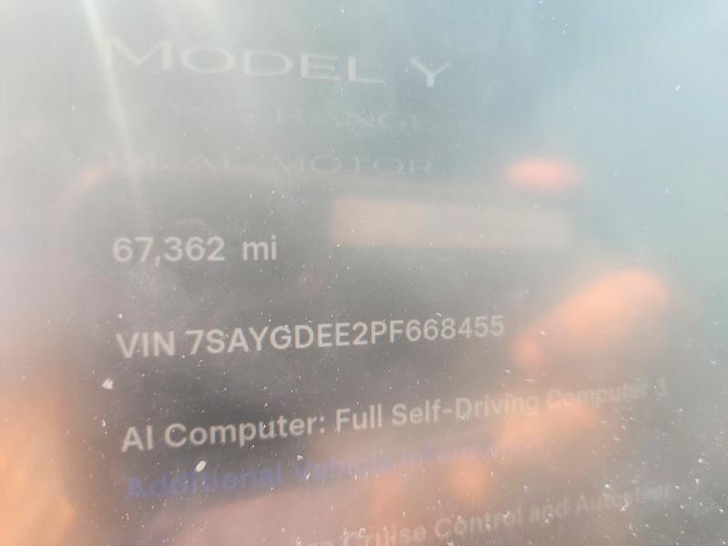 Снимка 9 от търг – 2023 TESLA MODEL Y с VIN 7SAYGDEE2PF668455