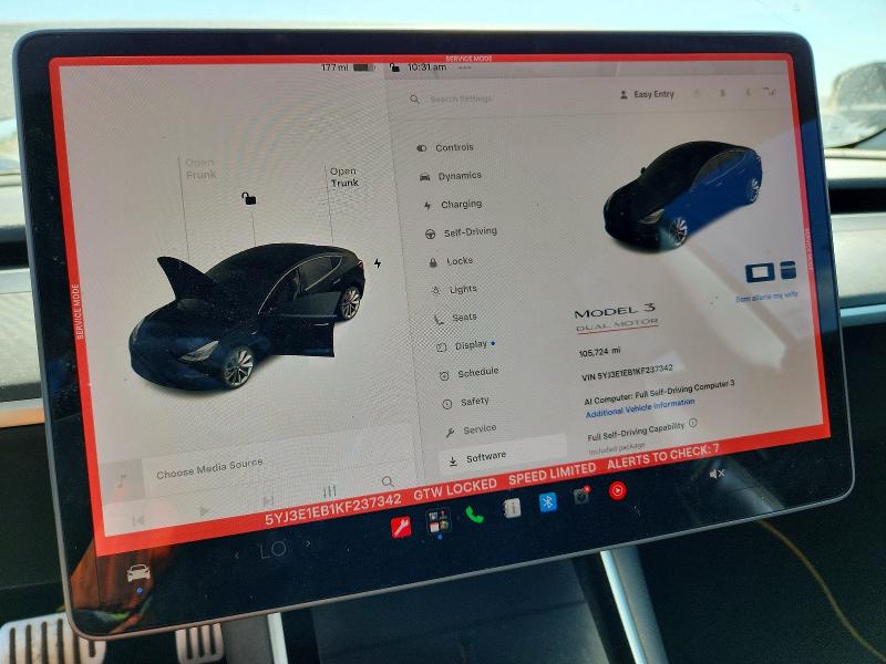 صورة رقم 9 من المزاد - 2019 TESLA MODEL 3 مع VIN 5YJ3E1EB1KF237342