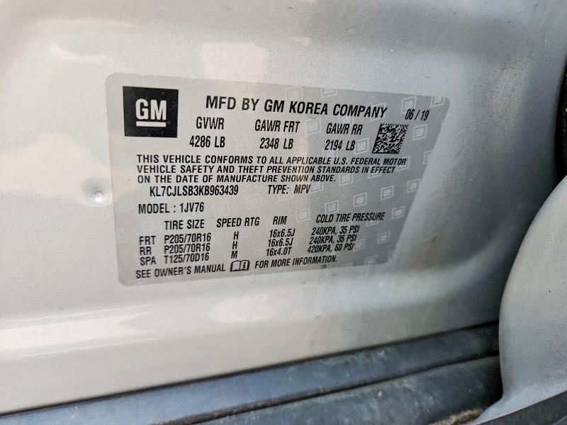 Photo 14 from auction – 2019 CHEVROLET TRAX with VIN KL7CJLSB3KB963439
