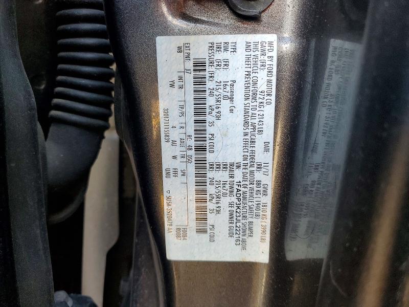 Photo 14 from auction – 2018 FORD FOCUS with VIN 1FADP3K23JL222163