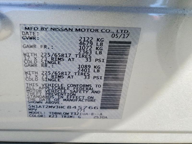 Photo 14 from auction – 2017 NISSAN ROGUE with VIN 5N1AT2MV3HC845766