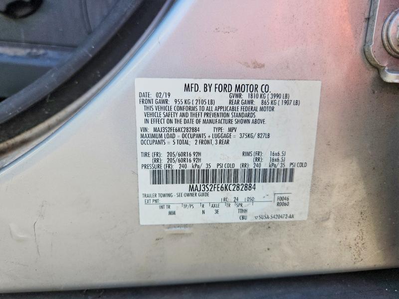 Photo 14 from auction – 2019 FORD ECOSPORT with VIN MAJ3S2FE6KC282884