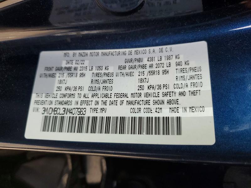 Photo 14 from auction – 2022 MAZDA CX-30 with VIN 3MVDMBCL3NM407983
