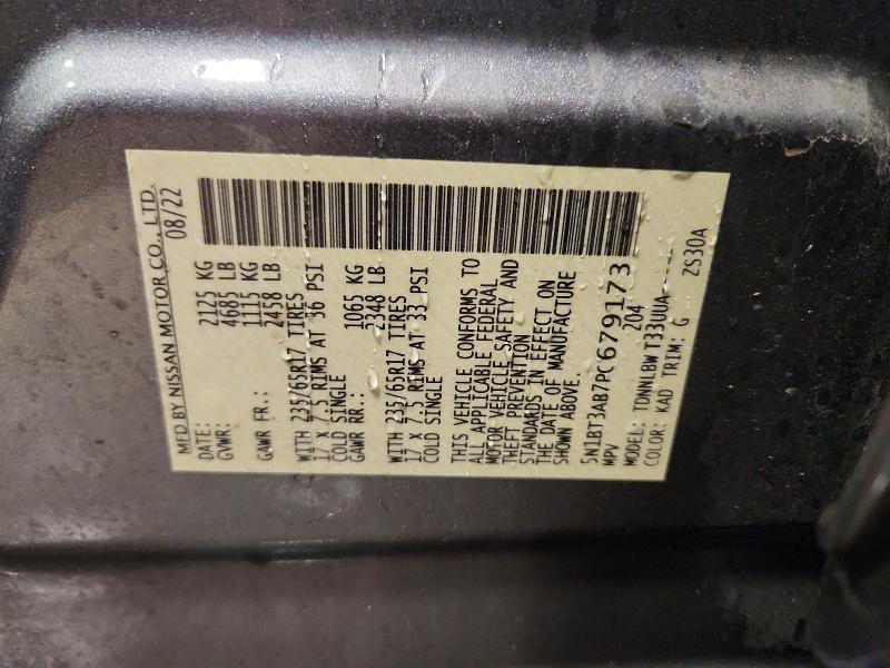 Photo 14 from auction – 2023 NISSAN ROGUE with VIN 5N1BT3AB7PC679173