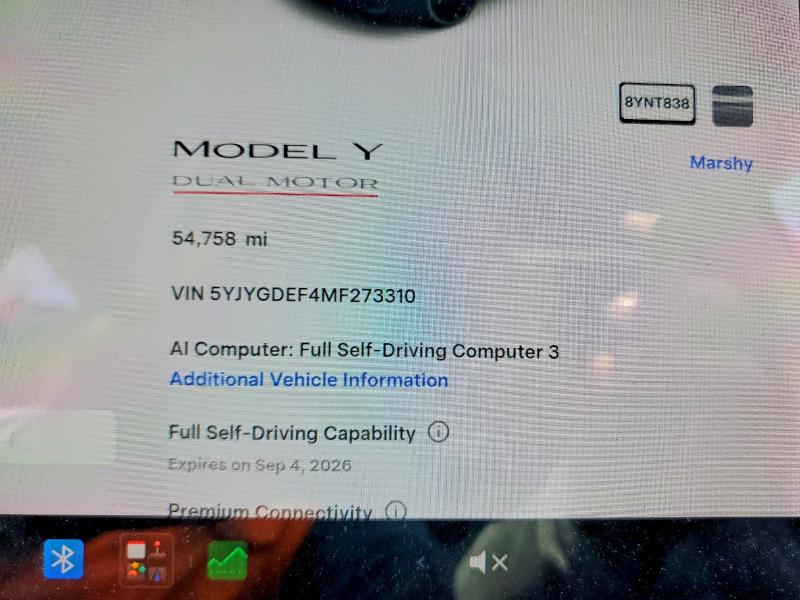 صورة رقم 9 من المزاد - 2021 TESLA MODEL Y مع VIN 5YJYGDEF4MF273310