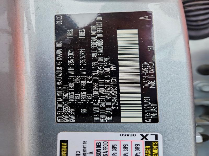 Photo 14 from auction – 2023 LEXUS RX 350 with VIN 2T2BAMCA5PC011931