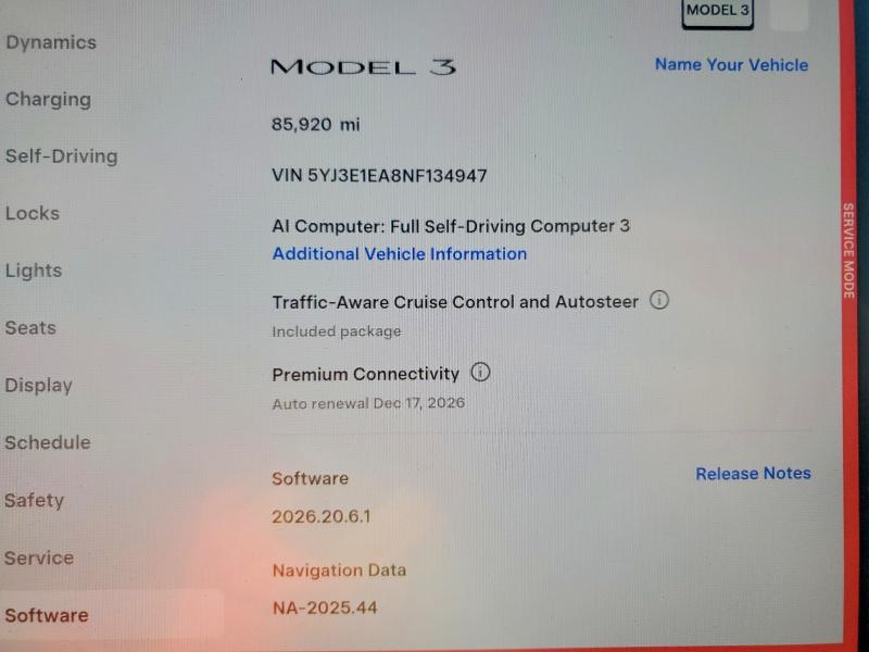 Photo 9 from auction – 2022 TESLA MODEL 3 with VIN 5YJ3E1EA8NF134947