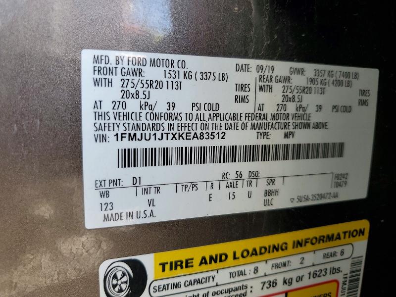 Photo 14 from auction – 2019 FORD EXPEDITION with VIN 1FMJU1JTXKEA83512