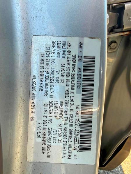 Photo 10 from auction – 2016 MAZDA CX-9 with VIN JM3TCBEY4G0112784