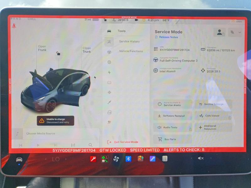 صورة رقم 9 من المزاد - 2021 TESLA MODEL Y مع VIN 5YJYGDEF9MF261704