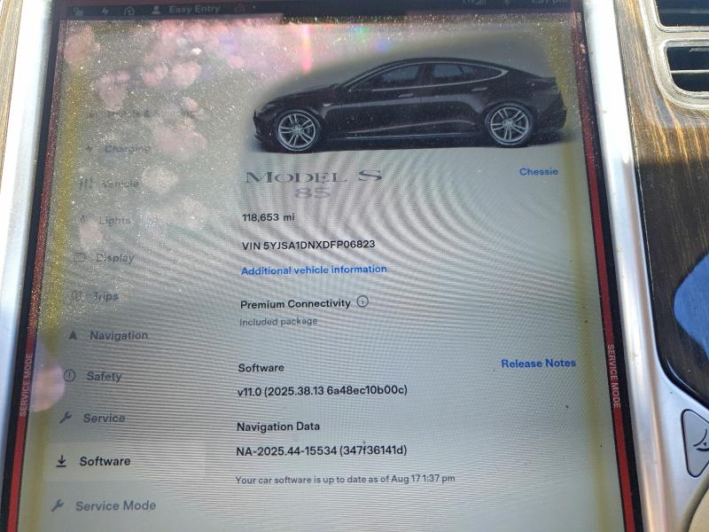 Photo 9 from auction – 2013 TESLA MODEL S with VIN 5YJSA1DNXDFP06823