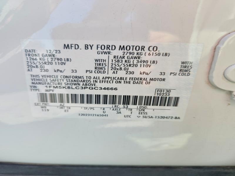 Photo 14 from auction – 2023 FORD EXPLORER with VIN 1FM5K8LC3PGC34666