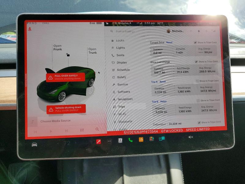 Photo 9 from auction – 2023 TESLA MODEL 3 with VIN 5YJ3E1EB2PF673544