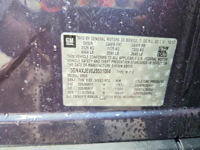 Photo 14 from auction – 2018 CHEVROLET EQUINOX with VIN 3GNAXJEV6JS531084